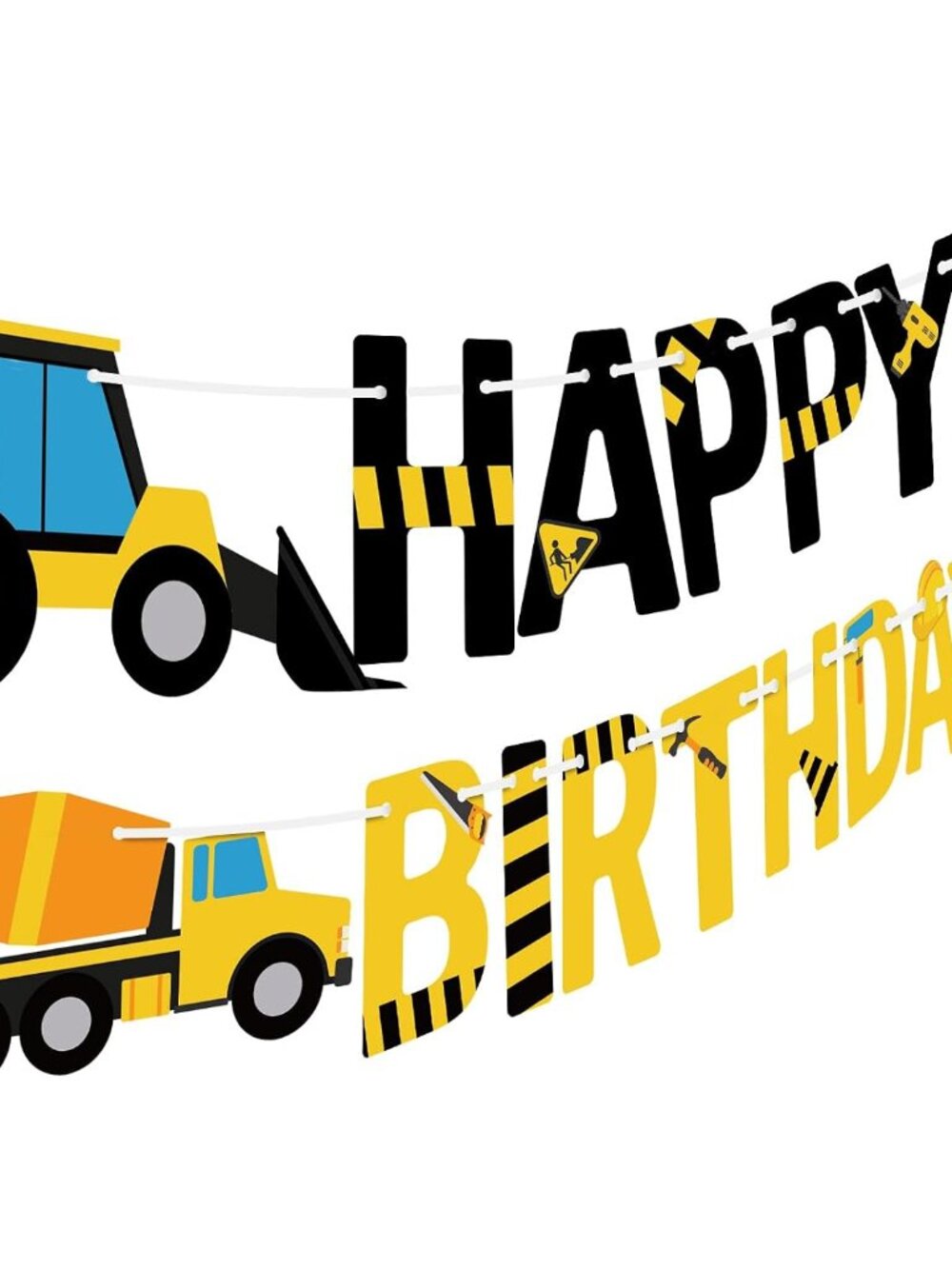 Happy Birthday Banner Construction Party Decorations Construction Birthday Party